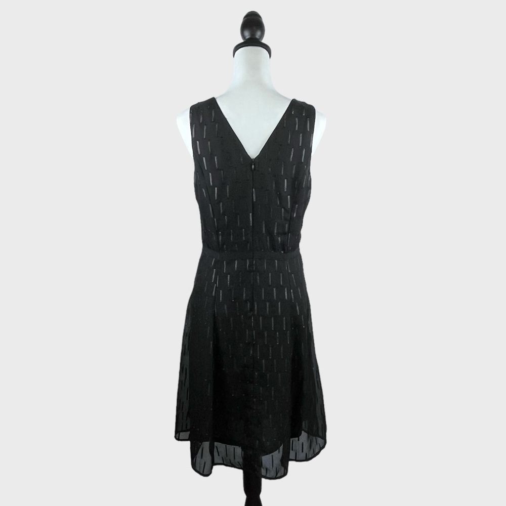 NWT Banana Republic Elegant Metallic Black Chiffon Dress • Size 8 - Picture 8 of 15